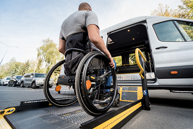 Image of a van modified with a wheelchair lift